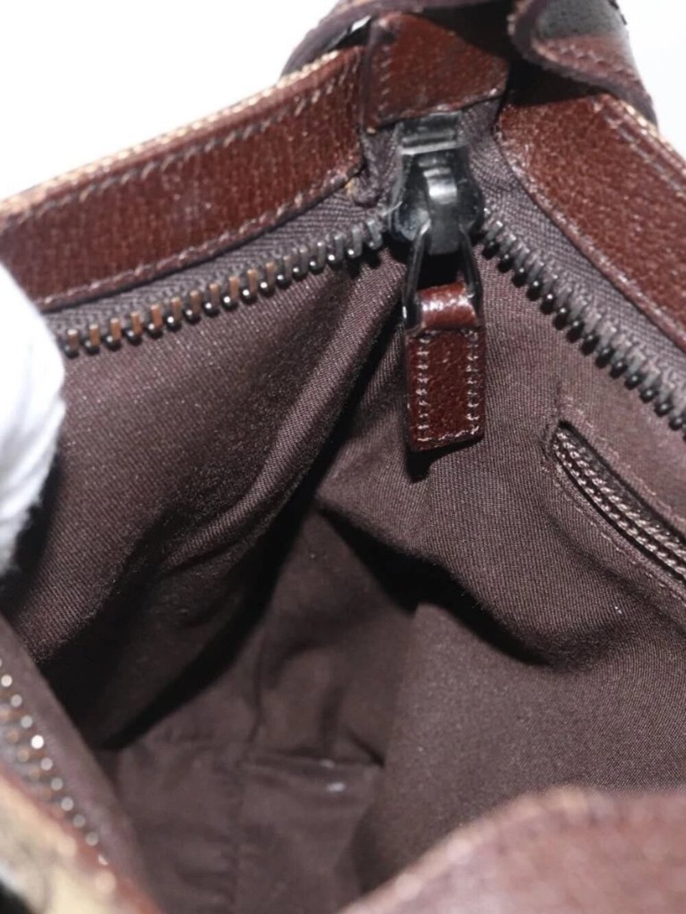 GUCCI GG Canvas Shoulder Bag Beige Silver - Picture 12 of 16